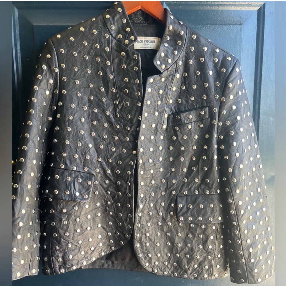 Zadig & Voltaire Studded Leather Jacket Size Small